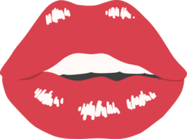 esthetisch rood lippen vlak ontwerp illustratie png