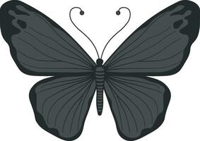 negro silueta de un mariposa sin antecedentes vector