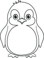 penguin hand drawn vector without background