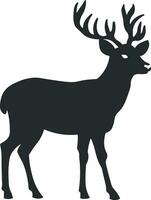 black silhouette of deer or elk without background vector