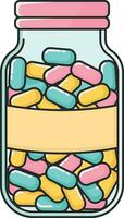 jar of candy or jar of pills, no background vector