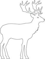 black silhouette of deer or elk without background vector