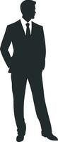 black silhouette of a man without background vector