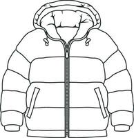 invierno chaqueta dibujo sin antecedentes vector