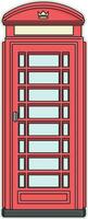 red telephone booth without background vector