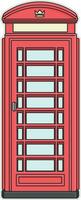 red telephone booth without background vector