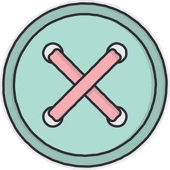 botón con hilo vector