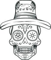 deceased, skull with hat without background vector