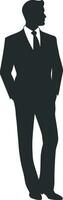 black silhouette of a man without background vector