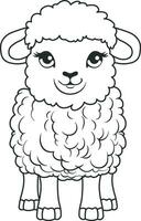 drawing of a sheep or lamb, no background vector