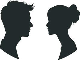 silhouette of both women and men black without background vector