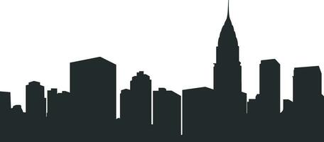 black and white city silhouette without background vector