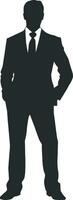 black silhouette of a man without background vector
