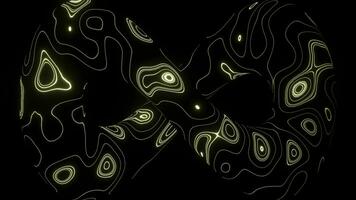 Abstract Infinity symbol with neon oval shaped stains. Action. Endlessly moving surface of 3D symbol of infinity. photo