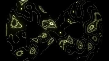 Abstract Infinity symbol with neon oval shaped stains. Action. Endlessly moving surface of 3D symbol of infinity. photo