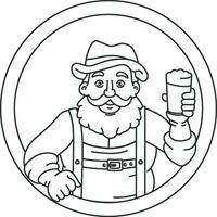 man in a hat drinks beer vector