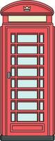 red telephone booth without background vector