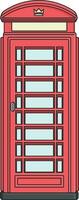 red telephone booth without background vector