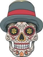 deceased, skull with hat without background vector