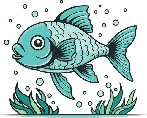 fish in the water without background
