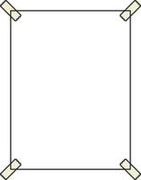 a sheet of paper with tape around the edges without a background vector
