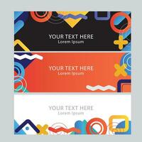 template  design geometric horizontal banner vector