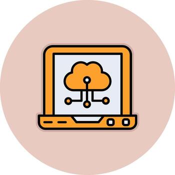 icono de vector de computación en la nube