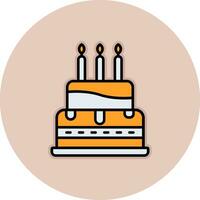 icono de vector de pastel de cumpleaños