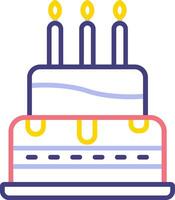 icono de vector de pastel de cumpleaños