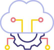 Cloud Server Settings Vector Icon