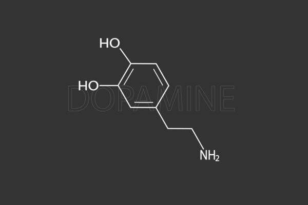 Dopamine molecular skeletal chemical formula