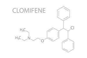 Clomifene molecular skeletal chemical formula vector