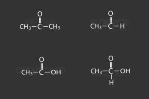 Organic molecules molecular skeletal chemical formula vector