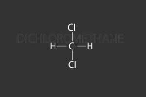 Dichloromethane molecular skeletal chemical formula vector