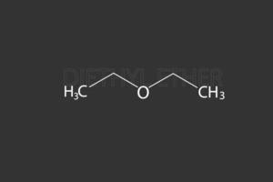 dietilo éter molecular esquelético químico fórmula vector