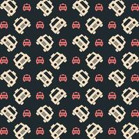 Taxi black background trendy repeating colorful pattern vector illustration