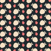 Apple black background trendy repeating colorful pattern vector illustration