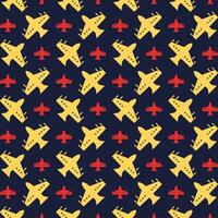 Fighter Jet blue background trendy repeating colorful pattern vector illustration