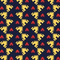 Farm House blue background trendy repeating colorful pattern vector illustration