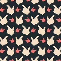 Hand black background trendy repeating colorful pattern vector illustration