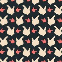 Hand black background trendy repeating colorful pattern vector illustration