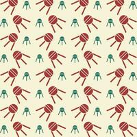 Sputnik red green trendy vector design repeating pattern illustration