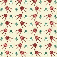 Sputnik red green trendy vector design repeating pattern illustration