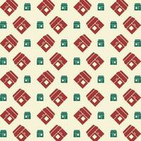 Shop red green trendy vector design repeating pattern illustration