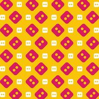 Dice Two pink background repeating trendy pattern vector illustration