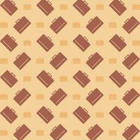 Briefcase trendy design brown repeating pattern vector illustration background