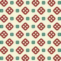 Dice Four red green trendy vector design repeating pattern illustration