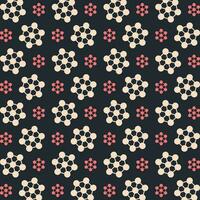 Molecule black background trendy repeating colorful pattern vector illustration