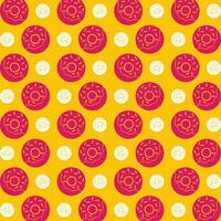 Doughnut pink background repeating trendy pattern vector illustration