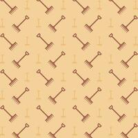 Rake trendy design brown repeating pattern vector illustration background